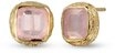 HAZE & GLORY Paar Ohrstecker Ohrstecker Quadrat Quarz Rosa 925 Sterling Silber