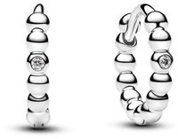 Pandora Paar Creolen 294823C01, Damenohrringe Silber Huggies mit Kugeln