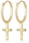 Elli Paar Creolen Creolen H&auml;nger Kreuz Religion 925 Silber