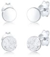 Elli Ohrring-Set Ohrstecker Matt Gl&auml;nzend Rund (2 tlg) 925 Silber, Geo