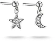THOMAS SABO Paar Ohrstecker Mond-Desgin und Stern-Optik, mit Zirkonia (synth)