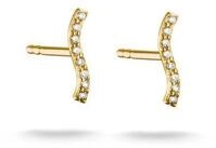 THOMAS SABO Paar Ohrstecker geschwungen gelbgoldfarben, mit Zirkonia (synth)