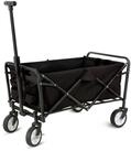 Spetebo Bollerwagen Klappbarer Strandkarren aus 300D Oxford Stoff in schwarz...