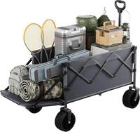 Woltu Bollerwagen (1-tlg), Gartenwagen mit Hintert&uuml;r, Gel&auml;nder&auml;der mit R&auml;dern und