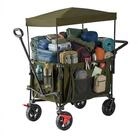 relaxdays Bollerwagen Faltbarer Bollerwagen mit Dach (1-tlg), gr&uuml;n
