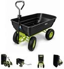 TRUTZHOLM Bollerwagen Gartenwagen mit Kippfunktion 400kg 125 L mit Deichsel f&uuml;r