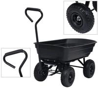 vidaXL Bollerwagen 300 kg Gartenwagen Kippwagen 300 kg 75 L Schwarz...