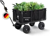 BERLINLODGE&reg; Bollerwagen Gartenwagen Handwagen All Black 205 Liter Traglast...