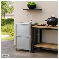 HTI-Living K&uuml;chensp&uuml;le Sp&uuml;le mit Unterschrank f&uuml;r Outdoork&uuml;che Silber,...