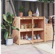 vidaXL Schrankmodule Outdoor-K&uuml;chenschrank 106x55x92 cm Massivholz Kiefer