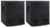 Pronomic Paar SA-18 SUB Aktiv Subwoofer - 2x 18" Speaker mit Bassreflex...