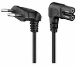 Goobay GOOBAY Euro-Netzkabel mit Doppelnutkupplung, schwarz, 0,5m, 90&deg;...