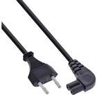 Inline InLine&reg; Netzkabel, Netzstecker auf Euro 8 C7 Stecker, gewinkelt, 3,0m