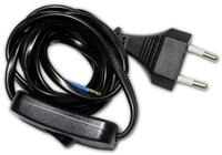 world-trading-net Anschlusskabel 1,5m, 2x0,75mm&sup2; Zwischenschalter sw Stromkabel