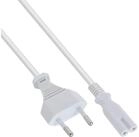 Inline InLine&reg; Netzkabel, Netzstecker auf Euro 8 C7 Stecker, wei&szlig;, 0,5m...