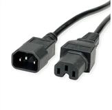VALUE Netzkabel IEC320/C14 Stecker - C15 Buchse Stromkabel, IEC320 C14,...