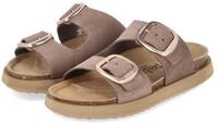 Palado Palado Flache Pantoletten PALA-261-780483-01 Damen Rauleder taupe...