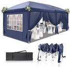 LuxusKollektion Faltpavillon Faltpavillon 3x6m Blau mit 6 Seitenteilen