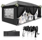 LuxusKollektion Faltpavillon Faltpavillon 3x6m Schwarz 6 Seitenteile
