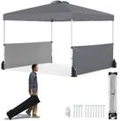 COSTWAY Faltpavillon, mit 2 halben Seitenw&auml;nden & Rollentasche, 3m x 3m