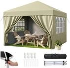 LuxusKollektion Faltpavillon Faltpavillon 3x3 Beige mit Seitenw&auml;nden