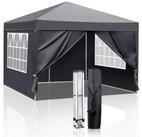 LuxusKollektion Faltpavillon Pavillon 3x3m Dunkelgrau Wasserdicht UV50+ mit 4