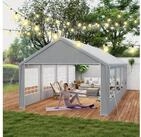 LuxusKollektion Partyzelt Partyzelt 4x8m Grau PE 200g/130g Stahlrahmen