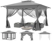 LuxusKollektion Faltpavillon Gartenpavillon Pop Up 4x4m Grau