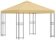 vidaXL Pavillon 3 x 3 m Pavillon 3x3 m Creme Polyester und Stahl 190 gsm