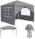 LuxusKollektion Faltpavillon Faltpavillon 2.5x2.5m Grau mit 4 Seitenw&auml;nden