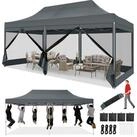 LuxusKollektion Faltpavillon Faltpavillon 3x6m Grau Wasserdicht Stabil