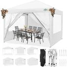 LuxusKollektion Faltpavillon Faltpavillon 3x3m Wei&szlig; mit Seitenw&auml;nden