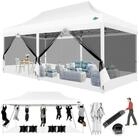LuxusKollektion Faltpavillon Faltpavillon 3x6m Wei&szlig; UV-Schutz Mesh-Seitenw&auml;nde