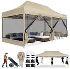 LuxusKollektion Faltpavillon Faltpavillon 3x6m Khaki mit Moskitonetz