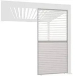 Weide Pavillonseitenteil Horizontale Lamellenwand drehbar f&uuml;r Pergola Alu Ivory