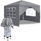 LuxusKollektion Faltpavillon Pavillon 3x3m Grau Wasserdicht