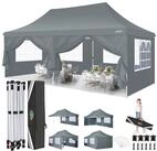 LuxusKollektion Faltpavillon Faltpavillon 3x6m Wasserdicht Stabil Grau