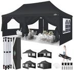 LuxusKollektion Faltpavillon Faltpavillon 3x6m Wasserdicht Schwarz