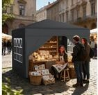 LuxusKollektion Faltpavillon Faltpavillon 3x3 Anthrazit Seitenw&auml;nde