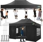 LuxusKollektion Faltpavillon Faltpavillon 3x4,5m Schwarz Wasserdicht
