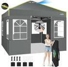 LuxusKollektion Faltpavillon Faltpavillon 3x3 wasserdicht grau mit Seitenw&auml;nden