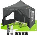 LuxusKollektion Faltpavillon Faltpavillon 3x3m Grau Wasserdicht mit Seitenteilen