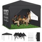 LuxusKollektion Faltpavillon Pop-Up Pavillon 3x3m Anthrazit 4 Seitenw&auml;nde