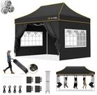LuxusKollektion Faltpavillon Faltpavillon 3x4,5m Schwarz Sechskant