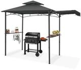 tectake Pavillon Grillpavillon, inklusive 8 Heringen und 6 Haken, 316 x 150 x...
