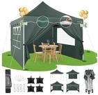 LuxusKollektion Faltpavillon Faltpavillon 3x3 Grau 310cm Hoch