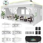 LuxusKollektion Faltpavillon Faltpavillon 3x6m Wei&szlig; mit 6 Seitenw&auml;nden