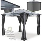 tectake Pavillon Gartenlaube 3 x 3 m wasserdicht mit Hardtop und...
