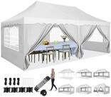 LuxusKollektion Faltpavillon Faltpavillon 3x6 mit 6 Seitenw&auml;nden Wei&szlig;