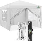 LuxusKollektion Faltpavillon Gartenpavillon 3x3m weiss mit Seitenwaenden